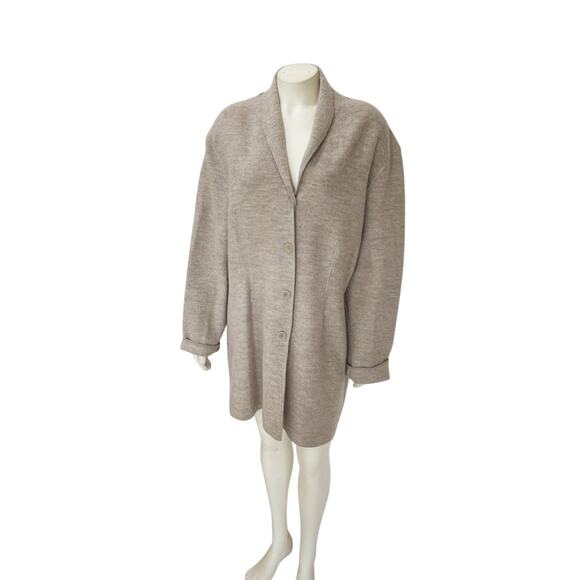 Deane & White Beige Tan Wool Cardigan Jacket Sweater Sz XL - Picture 2 of 6